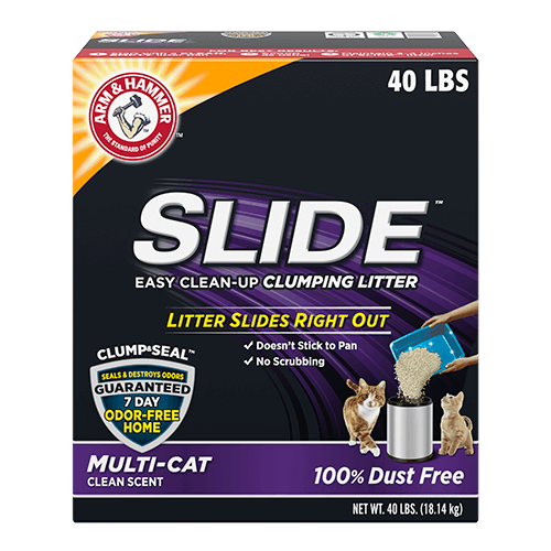 SLIDE™ Easy Clean-Up Clumping Litter, Multi-Cat 40#