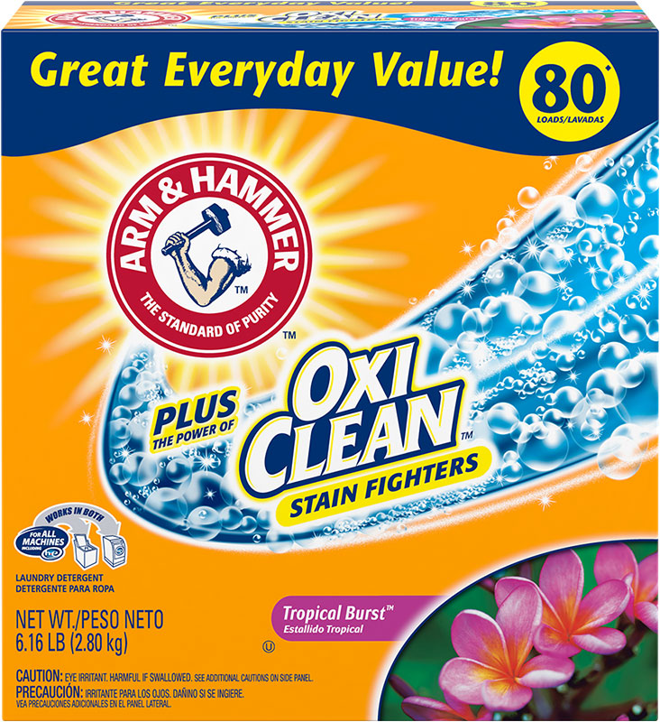 23880 WL ArmHammer Plus OxiClean HECompatible Powder Laundry Detergent Tropical Burst