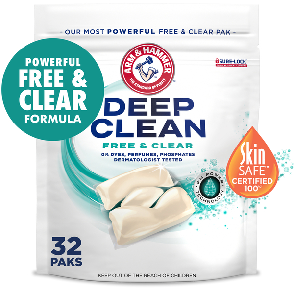 ARM & HAMMER Deep Clean Free & Clear Laundry Detergent Power Paks ARM & HAMMER Deep Clean Free & Clear Laundry Detergent Power Paks