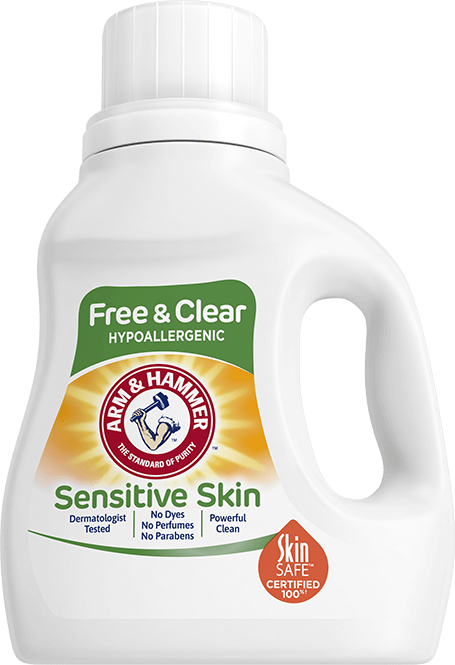 ARM & HAMMER Sensitive Skin, Libre y transparente, detergente líquido hipoalergénico para ropa, sin perfume ni tinte, de alta eficiencia. ARM & HAMMER Sensitive Skin, Libre y transparente, detergente líquido hipoalergénico para ropa, sin perfume ni tinte, de alta eficiencia.